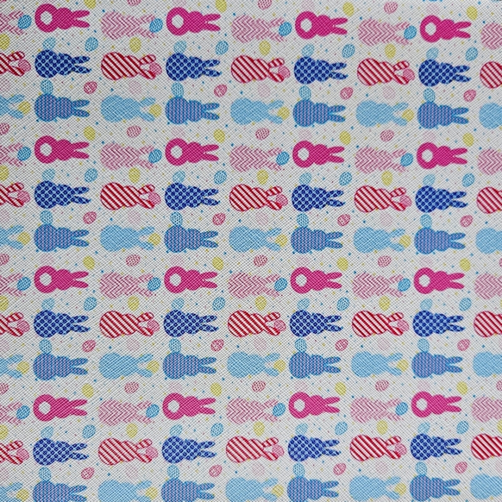 Colorful Bunny Faux Leather